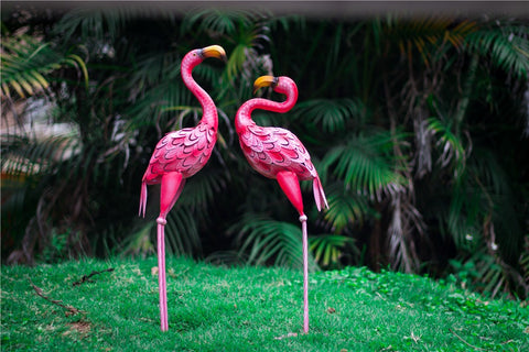 Statue Rosa Flamingo aus Metall 58 / 66 cm (pro Stück)
