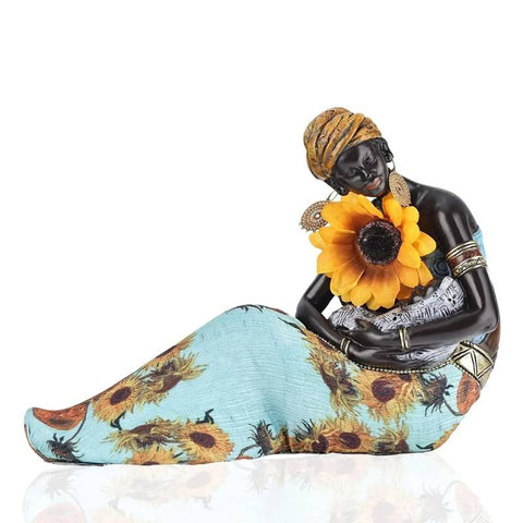 Afrikanische Statue<br> Sitzend