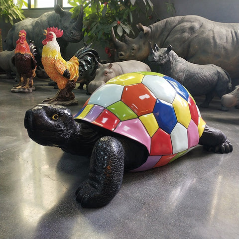 Schildkrötenstatue aus Popart-Harz, 45 cm