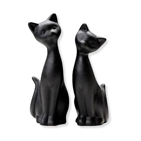 Katzenfigur<br> Schwarz 22cm