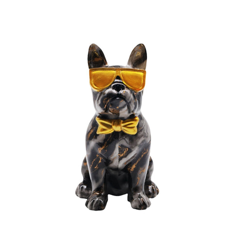 Bulldoggenstatue mit Marmorfassung 25 cm
