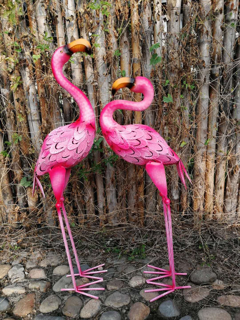 Statue Rosa Flamingo aus Metall 58 / 66 cm (pro Stück)