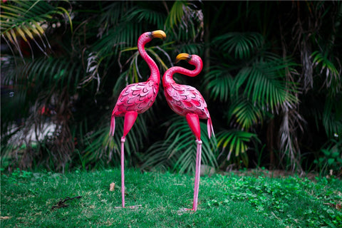 Statue Rosa Flamingo aus Metall 58 / 66 cm (pro Stück)