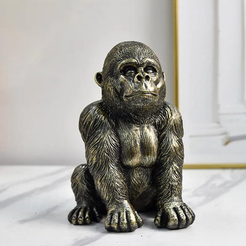Gorilla-Statue<br> Schwarz 19cm