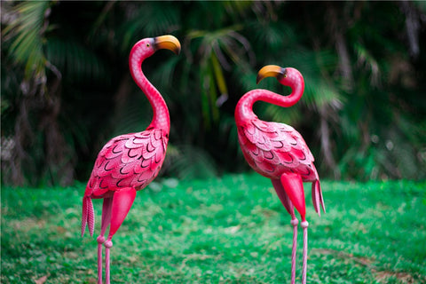 Statue Rosa Flamingo aus Metall 58 / 66 cm (pro Stück)