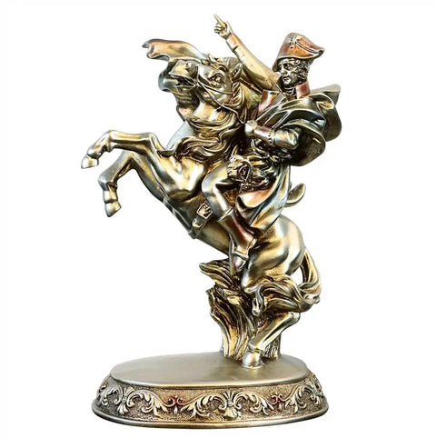 Napoleon-Statue auf silbernem Pferd 33 cm