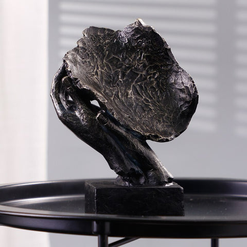Statue Frauengesicht Bronzeeffekt 22 cm