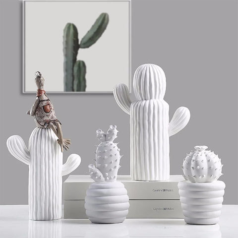 Weißer Keramikkaktus von 16 cm bis 27 cm