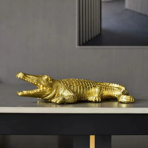 Krokodilstatue 24 cm aus Harz