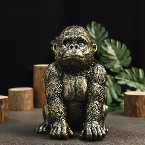 Gorilla-Statue<br> Schwarz 19cm
