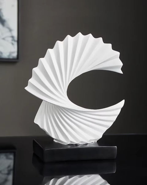 Weiße abstrakte Skulptur Bonanza 28 cm