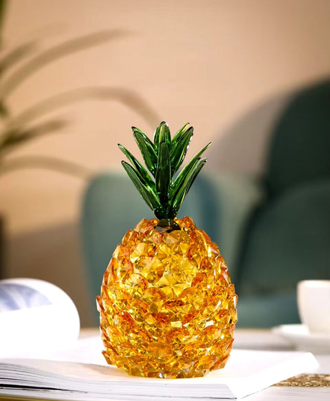 Sculputre Ananas farbig aus Glas 14cm