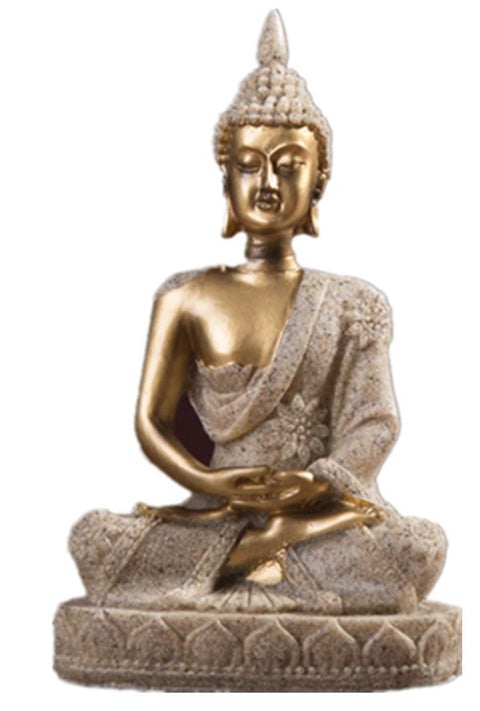 Buddha-Statue Sand / Gold 11 cm