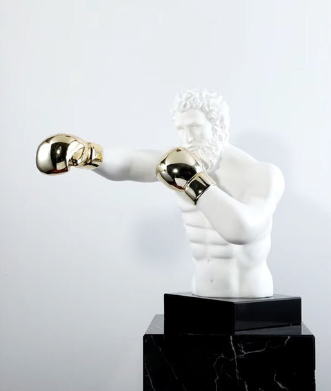 Statue Boxer Goldene Handschuhe 53 cm