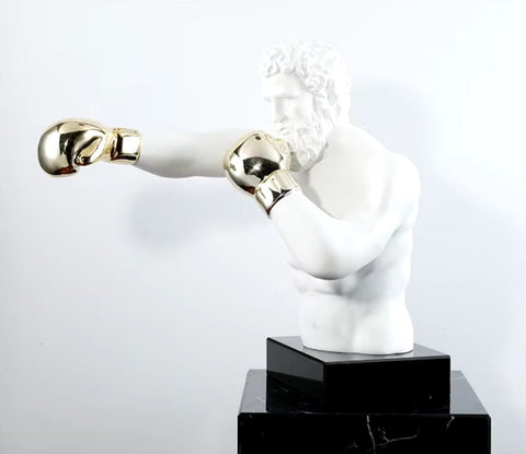 Statue Boxer Goldene Handschuhe 53 cm