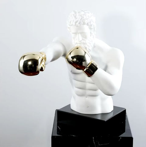 Statue Boxer Goldene Handschuhe 53 cm