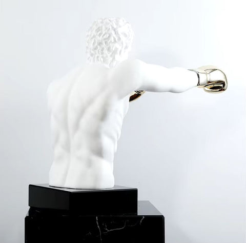 Statue Boxer Goldene Handschuhe 53 cm