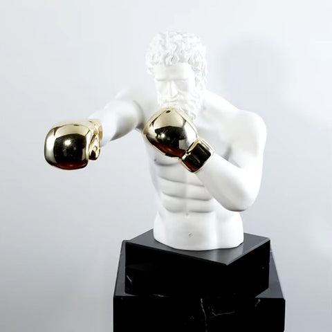 Statue Boxer Goldene Handschuhe 53 cm