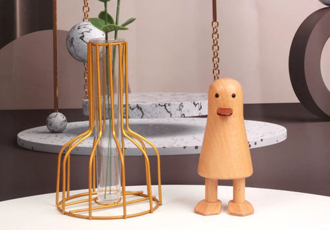 Holzstatue Ente nordischer Stil 17 cm