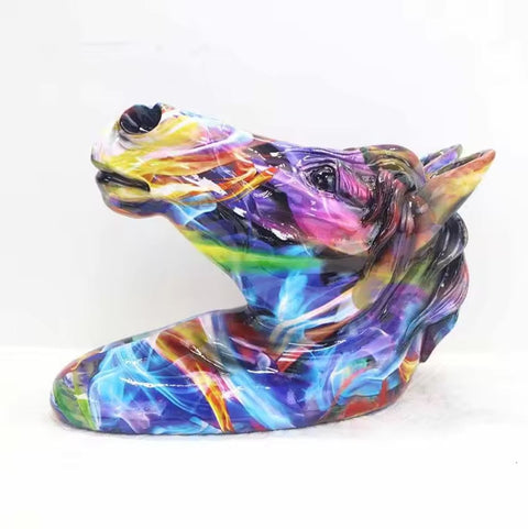 Wandskulptur Pferdekopf Pop Art 28 cm