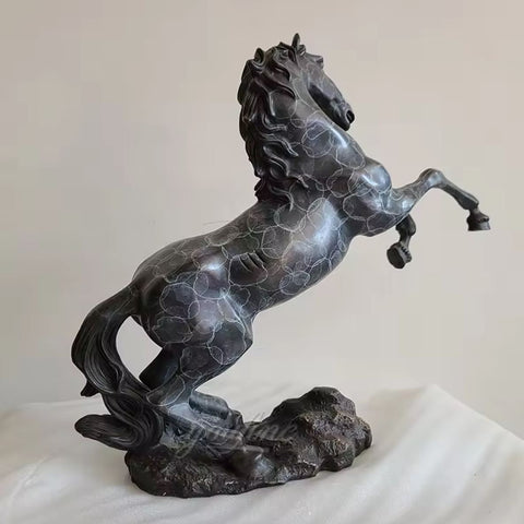 Statue aufgerichtetes Pferd aus Bronze 41 cm