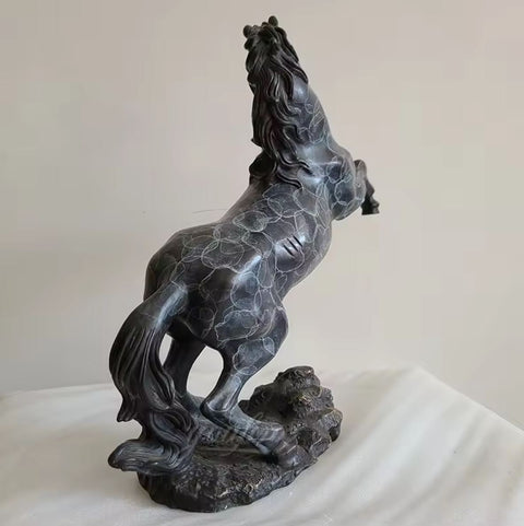 Statue aufgerichtetes Pferd aus Bronze 41 cm