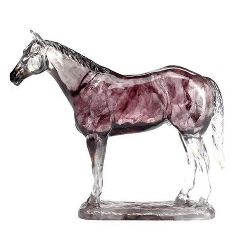 Statue Pferd aus transparentem Harz 23 cm