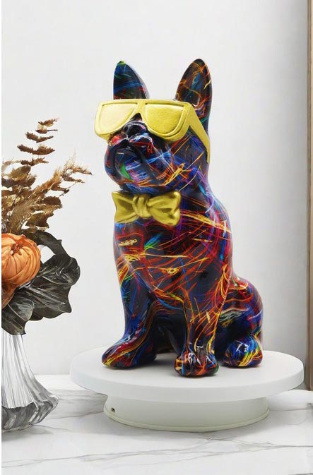 Bulldoggenstatue mit Laserzielfernrohr 25 cm