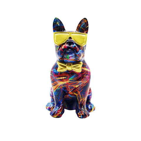 Bulldoggenstatue mit Laserzielfernrohr 25 cm