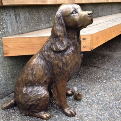 Statue Hund Spaniel für den Garten 18 cm