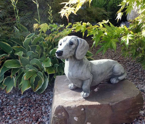 Statue Dackelhund für den Garten 12 cm