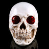 Realistische Totenkopfstatue mit roten Augen, 19 cm