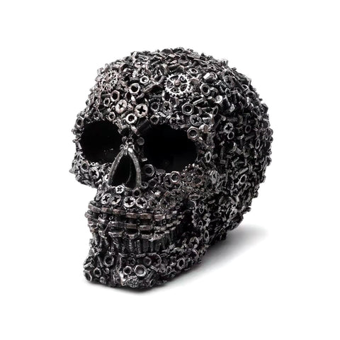 Statue Schädel mechanischer Totenkopf 12 cm