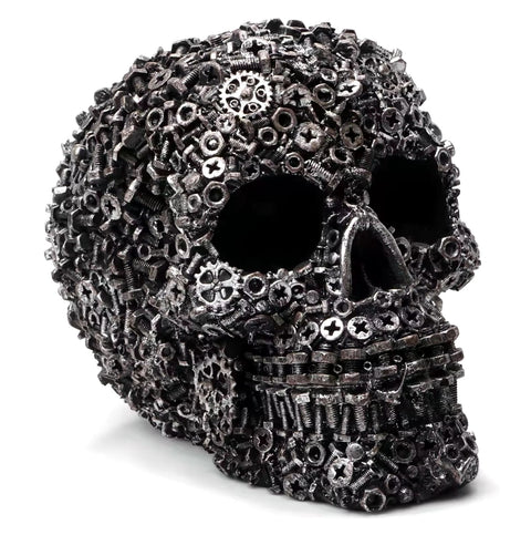 Statue Schädel mechanischer Totenkopf 12 cm