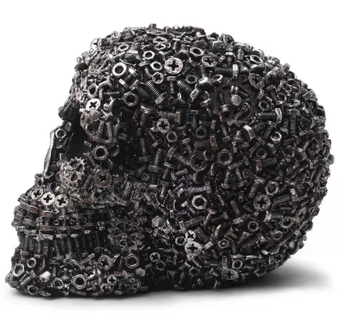 Statue Schädel mechanischer Totenkopf 12 cm