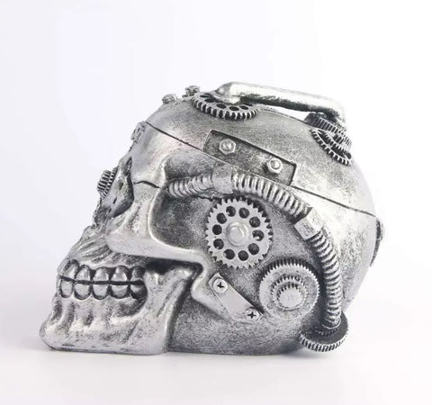Steampunk-Schädel Totenkopf-Statue 11 cm