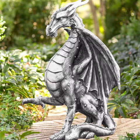 Drachenstatue aus Kunstharz für Außenbereich / Garten 20 cm