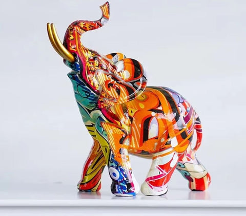 Elefantenstatue aus Pop-Art-Harz, 17 cm