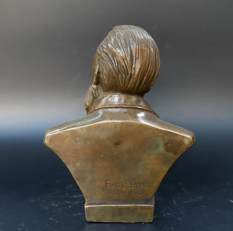 Statue Büste Friedrich Engels aus Bronze 17 cm