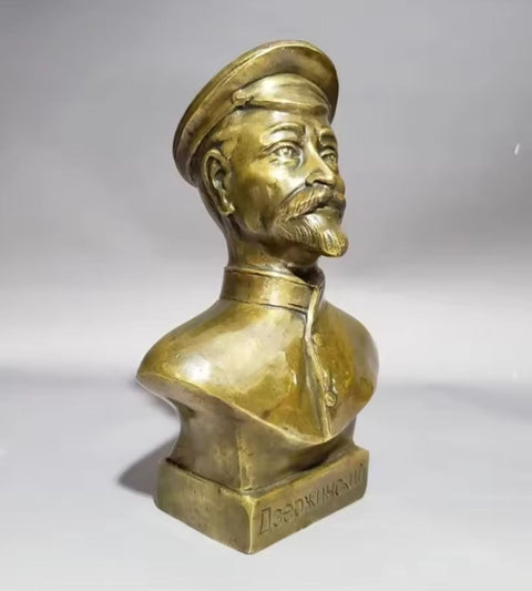 Statue Büste Felix Dzerjinski aus Messing 18 cm