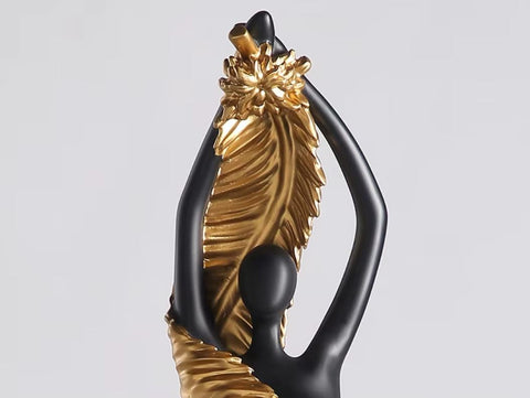 Moderne Frauenstatue aus Kunstharz – schwarz 55 cm