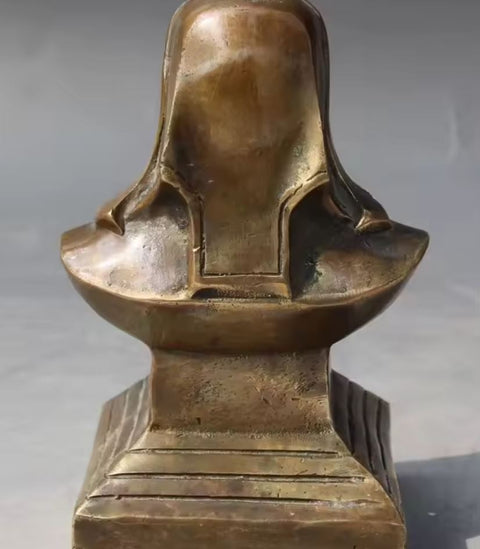 Statue Büste Dschingis Khan aus Messing 13 cm