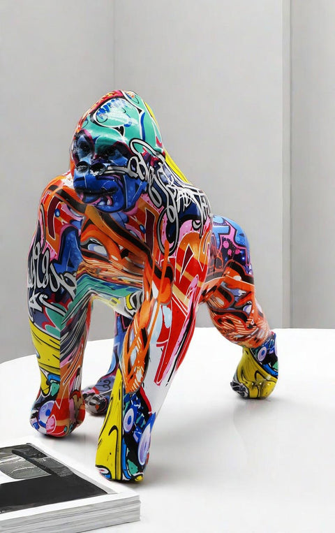 Gorilla-Statue aus Kunstharz aus den Achtzigern, 26 cm