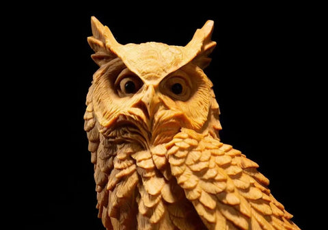 Eulenstatue aus Holz 11 cm