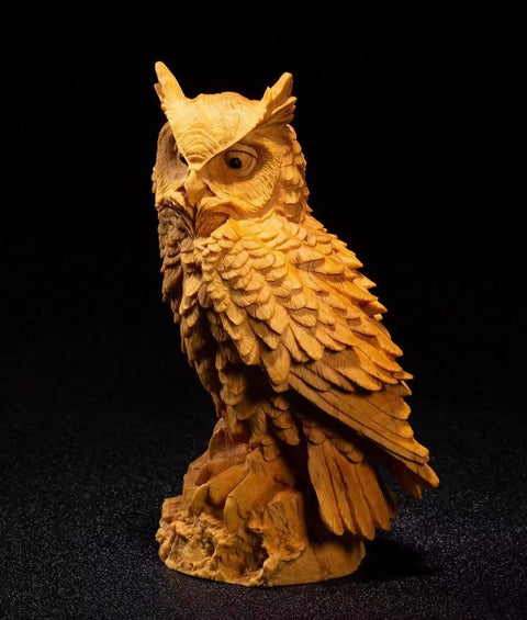 Eulenstatue aus Holz 11 cm