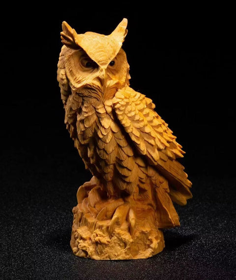 Eulenstatue aus Holz 11 cm