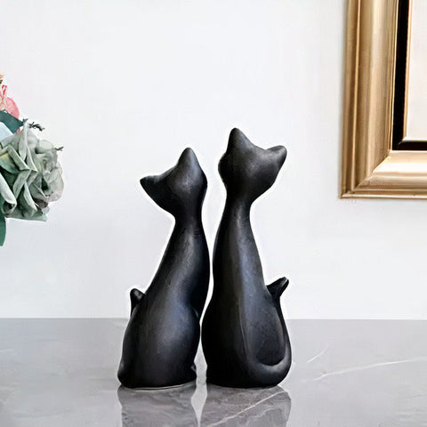 Katzenfigur<br> Schwarz 22cm