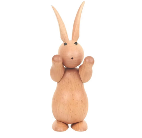 Holzstatue Hasen nordischer Stil 15 cm