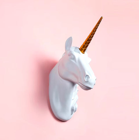 Wandstatue Einhornkopf 33 cm