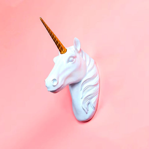 Wandstatue Einhornkopf 33 cm